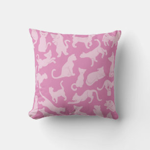 Pink Cat Pattern Kissen
