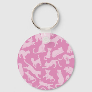Pink Cat Pattern Schlüsselanhänger