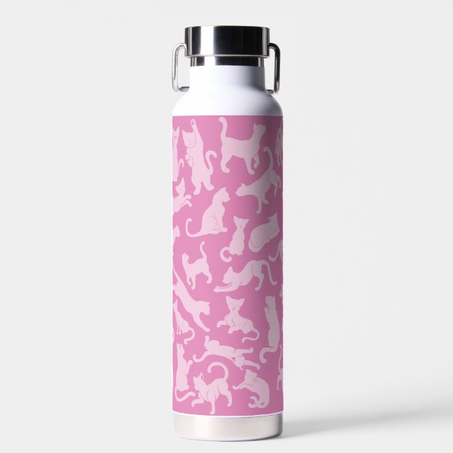 Pink Cat Pattern Trinkflasche (Vorne)