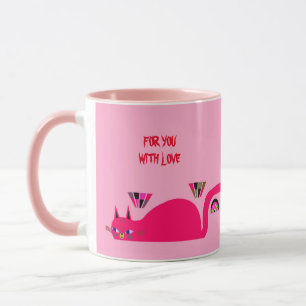 PINK CAT-TASSE BIRTHDAG VORHANDEN TASSE