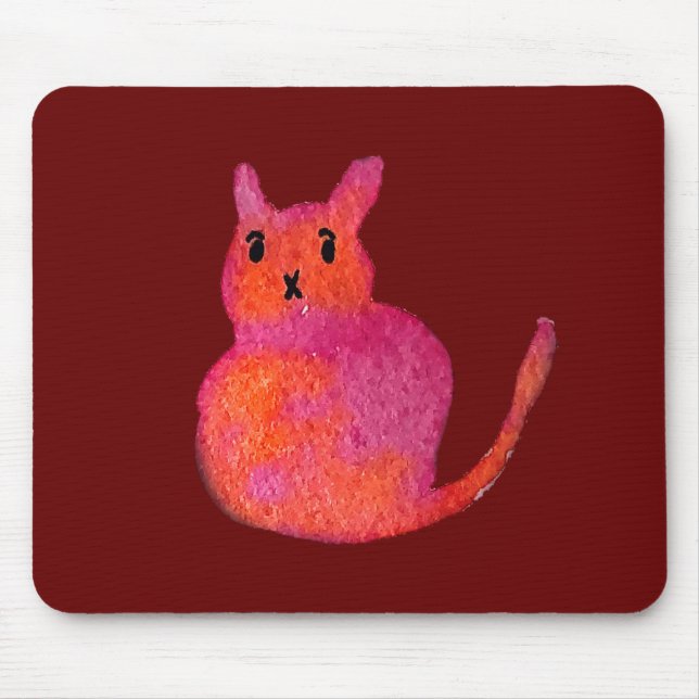 Pink Cate Funky niedlich Kitty Mousepad (Vorne)