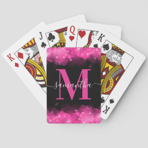 Pink Celestial Signature Monogram Spielkarten