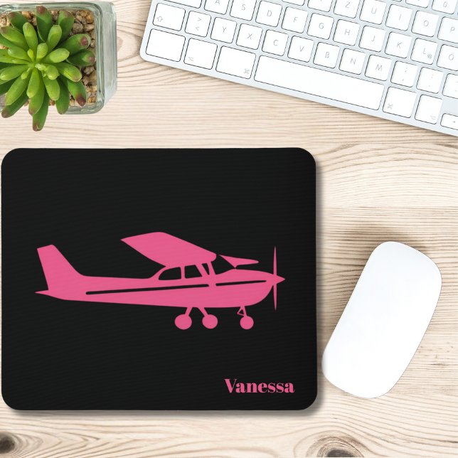 Pink Cessna Flugzeug Girona Luftfahrt Zollamt Mousepad (perfect gift for her)