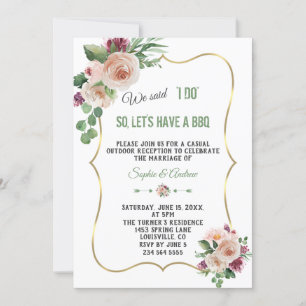 Pink Champagne Blume Gold Wedding I DO GRILLEN Einladung