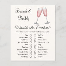 Pink Champagne Brautparty Game Card