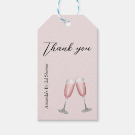 Pink Champagne Brautparty Gefallen Geschenkanhänger