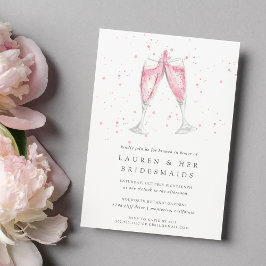 Pink Champagne | Bridesmaids Brunch Invitation Einladung