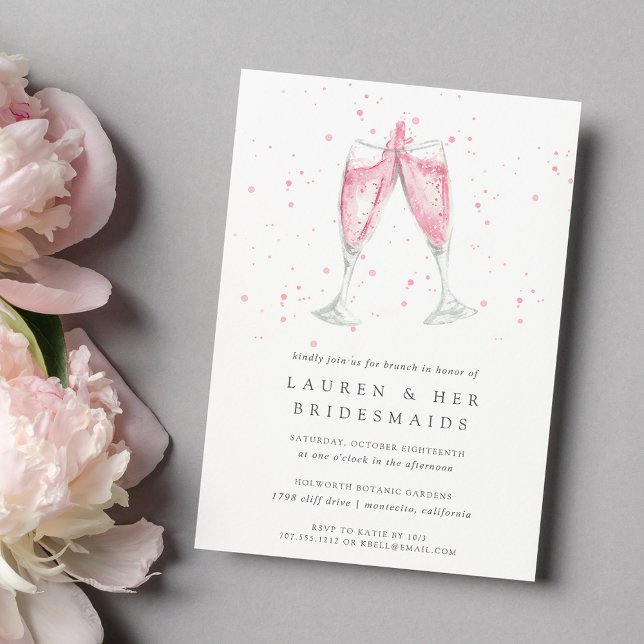 Pink Champagne | Bridesmaids Brunch Invitation Einladung (Von Creator hochgeladen)