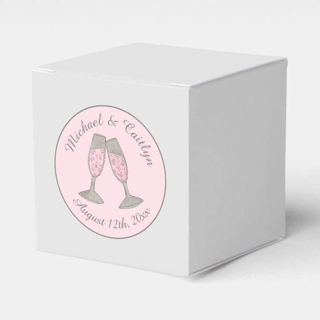 Pink Champagne Brillen Brautparty Hochzeit Geschenkschachtel (Vorderseite)