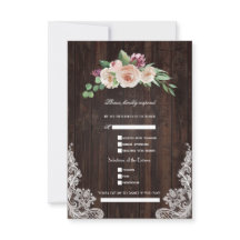 Pink Champagne Floral Wood Lace Wedding