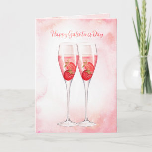 Pink Champagne   Galentine's Day Karte