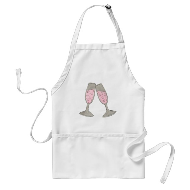 Pink Champagne Glass Bridal Shower Wedding Hen Do Schürze (Vorne)