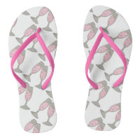 Pink Champagne Glass Bride Wedding Flip Flops
