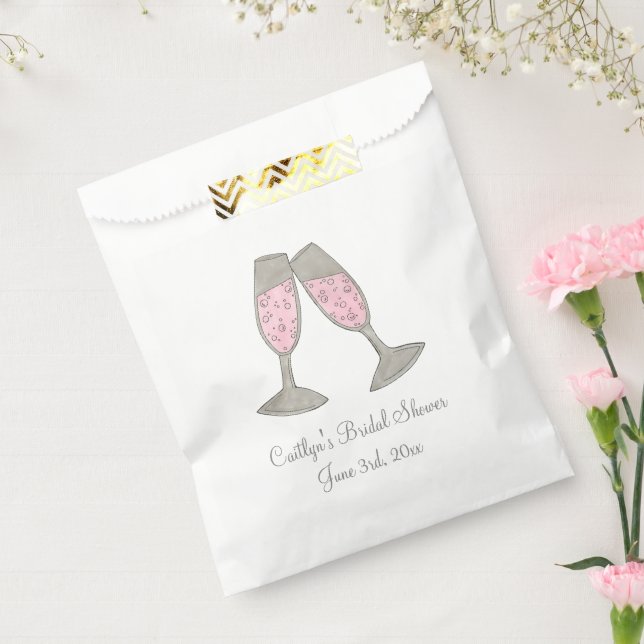 Pink Champagne Hochzeitliches Brautparty Verlobung Geschenktütchen (Versiegelt)