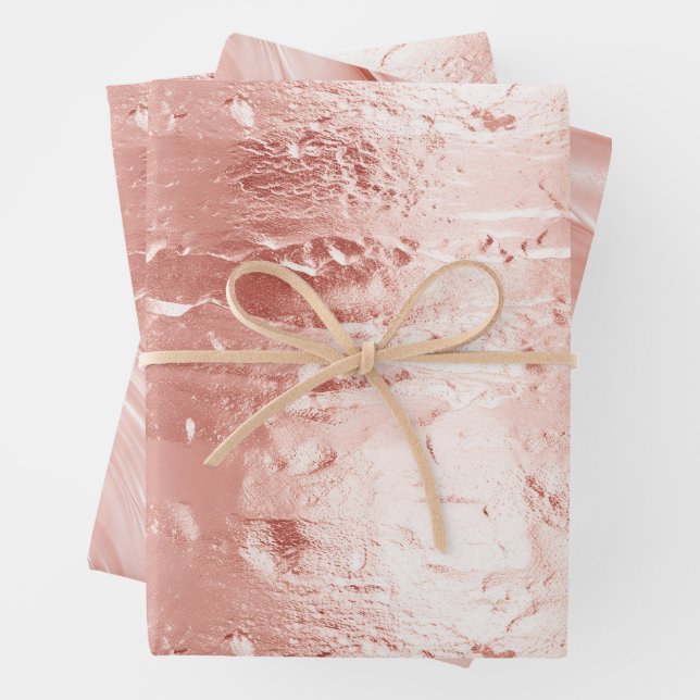 Pink Champagne Rose Glam Wedding Geschenkpapier Set (Beispiel)