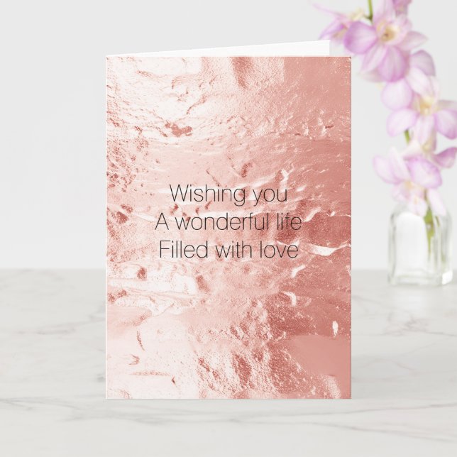 Pink Champagne Rose Glam Wedding Karte (Orchidee)
