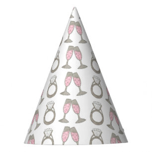 Pink Champagne Toast Verlobung Ring Wedding Bridge Partyhütchen