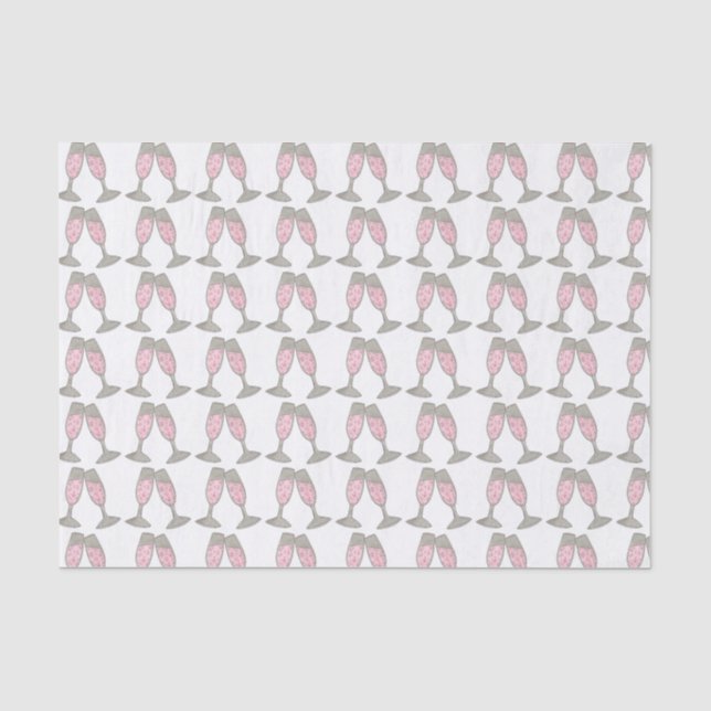 Pink Champagne Wedding Brautparty Geschenkartikel Seidenpapier (Vorderseite)