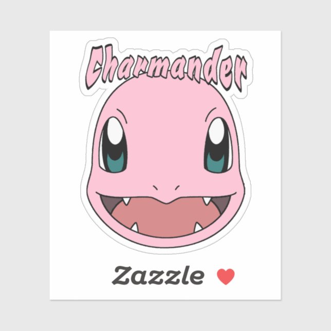 Pink Charmander Pokemon Fanart Aufkleber (Blatt)