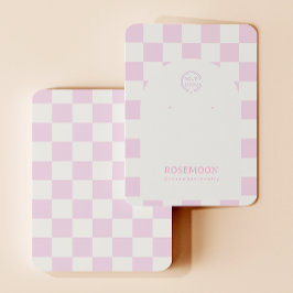 Pink Checked Earring Display Card