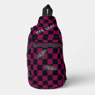 Pink Checkered Backpack HAMbyWG Crossbody Bag