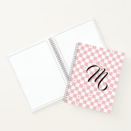 Pink Checkered Pattern Background Notizbuch