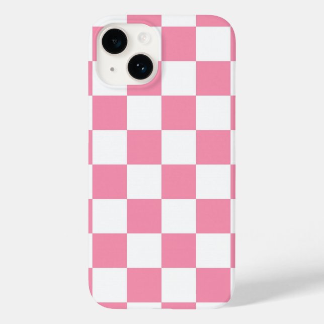 Pink Checkered Pattern Case-Mate iPhone 14 Hülle (Rückseite)