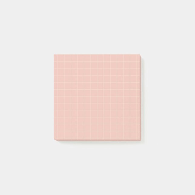 Pink Checkered Pattern Sweet Griet Design Office Post-it Klebezettel (Vorderseite)