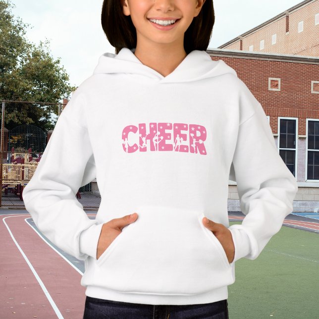 Pink Cheer Typografy Girl Kinder Hoodie (Von Creator hochgeladen)