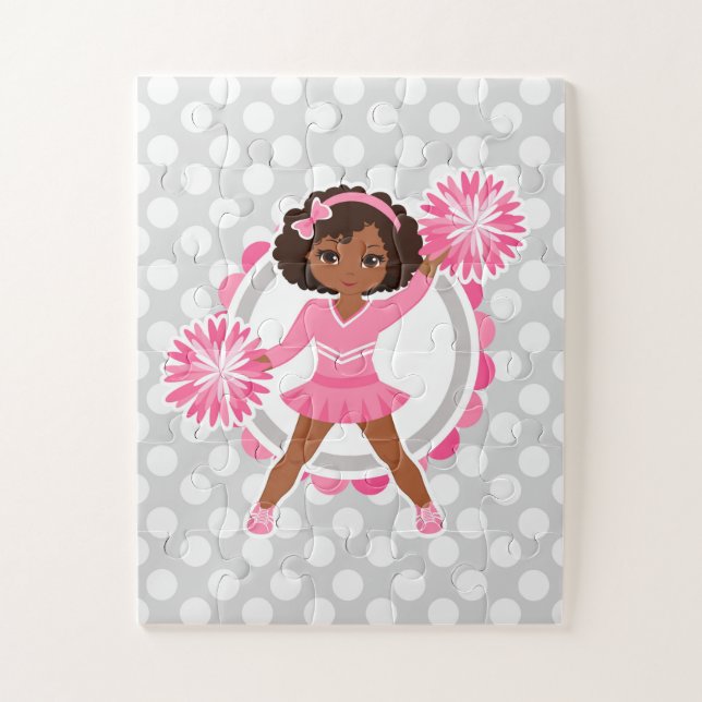 Pink Cheerleader African American - Niedlich Cheer (Vertikal)