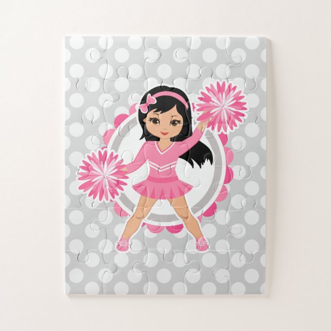 Pink Cheerleader Black Hair - Niedlich Cheerleader (Vertikal)