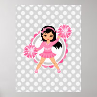 Pink Cheerleader Black Hair - Niedlich Cheerleader