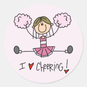 Pink Cheerleader Tshirts und Geschenke Runder Aufkleber