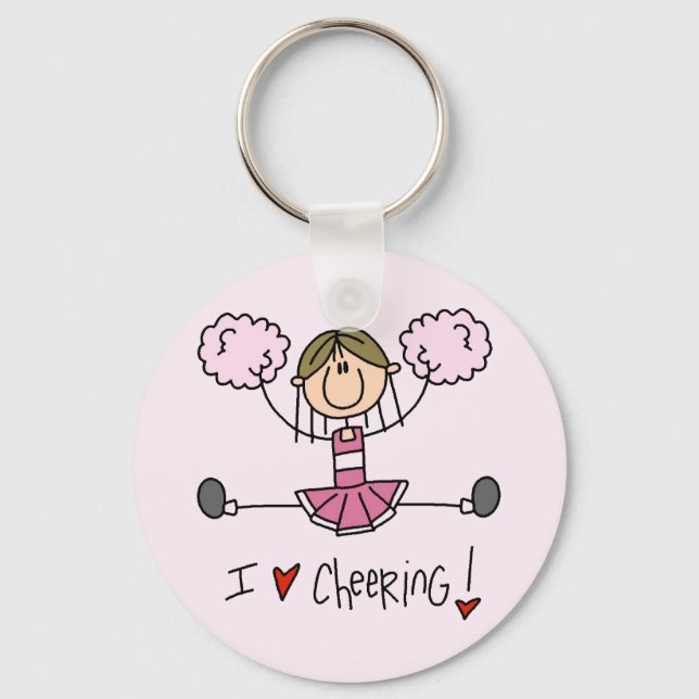 Pink Cheerleader Tshirts und Geschenke Schlüsselanhänger (Vorderseite)