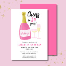 Pink Cheers bis 30 Jahre blubbly 30. Geburtstag Pa