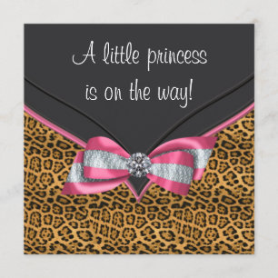 Pink Cheetah Princess Baby Dusche Einladung