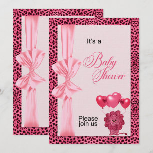Pink Cheetah Print Baby Dusche Einladung