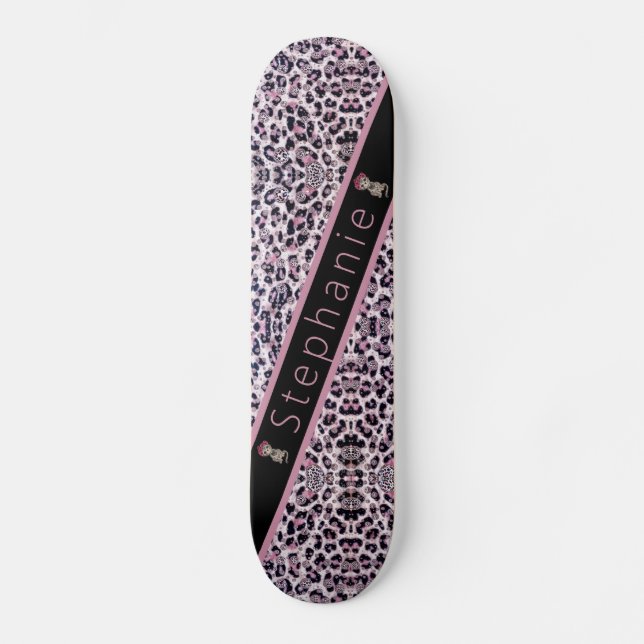Pink Cheetah Skateboard (Vorderseite)