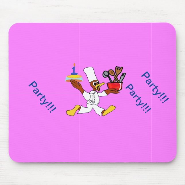 Pink Chef Ducky Birthday  Mousepad (Vorne)