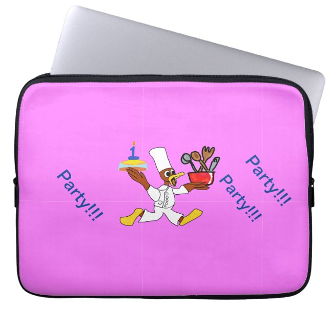 Pink Chef Ducky Geburtstag  Laptopschutzhülle (Vorderseite)