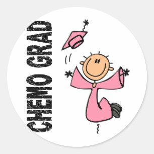 Pink CHEMO GRAD 1 (Brustkrebs) Runder Aufkleber