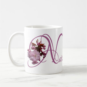 Pink cherblüte boho personalisierbarer Natalie-Nam Kaffeetasse