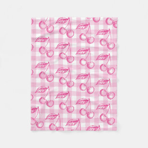 Pink Cherry Ästhetische Koquette Fleecedecke
