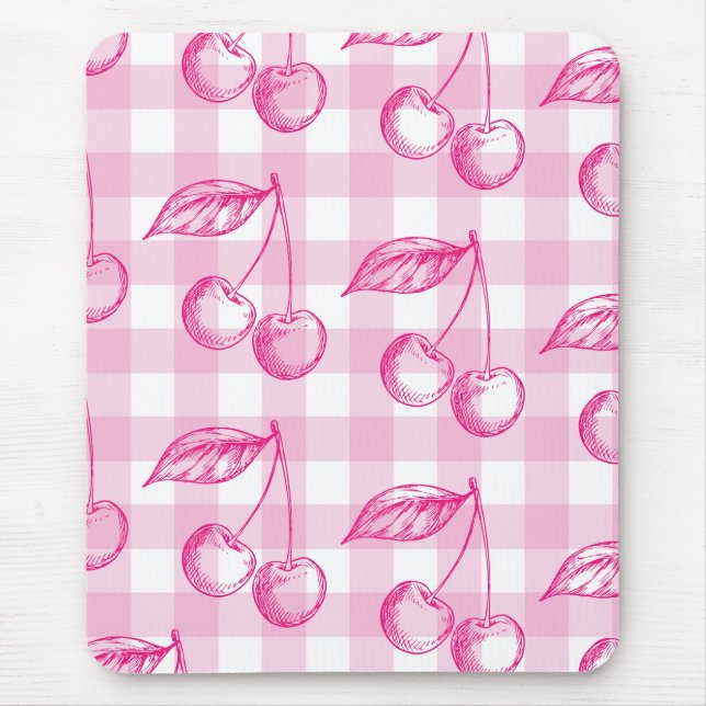Pink Cherry ästhetisches Thema Mousepad (Vorne)