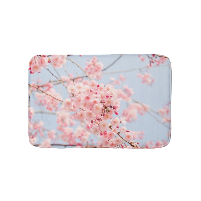 Pink Cherry Blossom Badematte (Vorderseite)