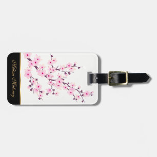 Pink Cherry Blossom Bläserweiße Custom Gepäckanhänger