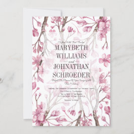 Pink Cherry Blossom Blues Hochzeitseinladung Einladung