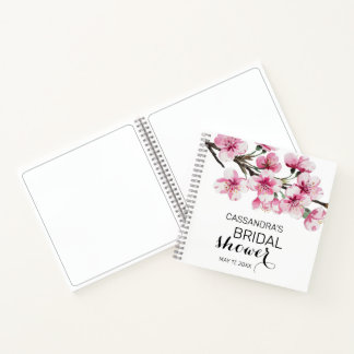 Pink Cherry Blossom Botanisches Brautparty Notizbuch