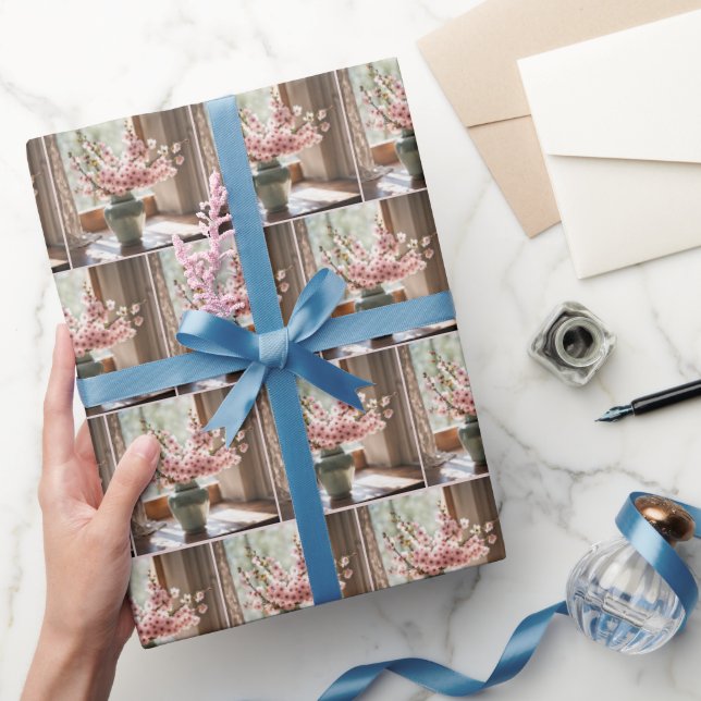 Pink Cherry Blossom Bouquet Geschenkpapier (Schenken)