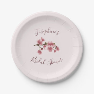 Pink Cherry Blossom Brautparty Pappteller